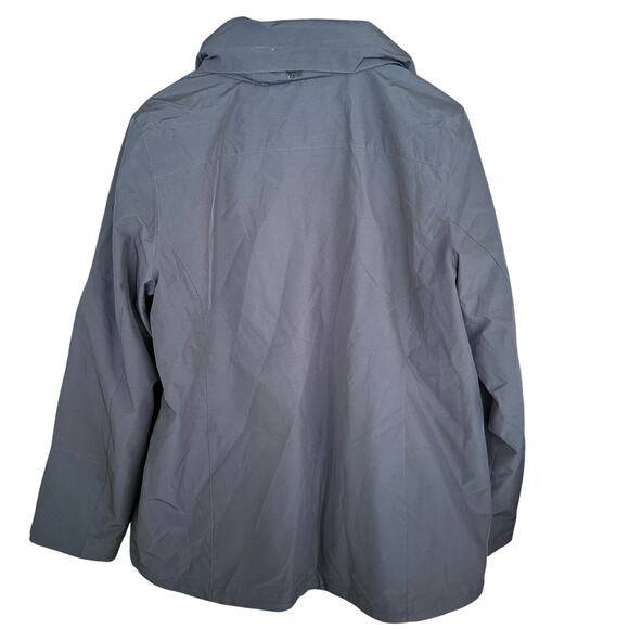 LL Bean Womens 3 in 1 Jacket XL Black L.L. Bean Hood Sweater Fleece Zip Coat - Picture 3 of 9